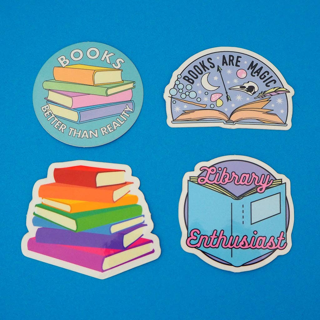 Rainbow Book Stack Vinyl Sticker