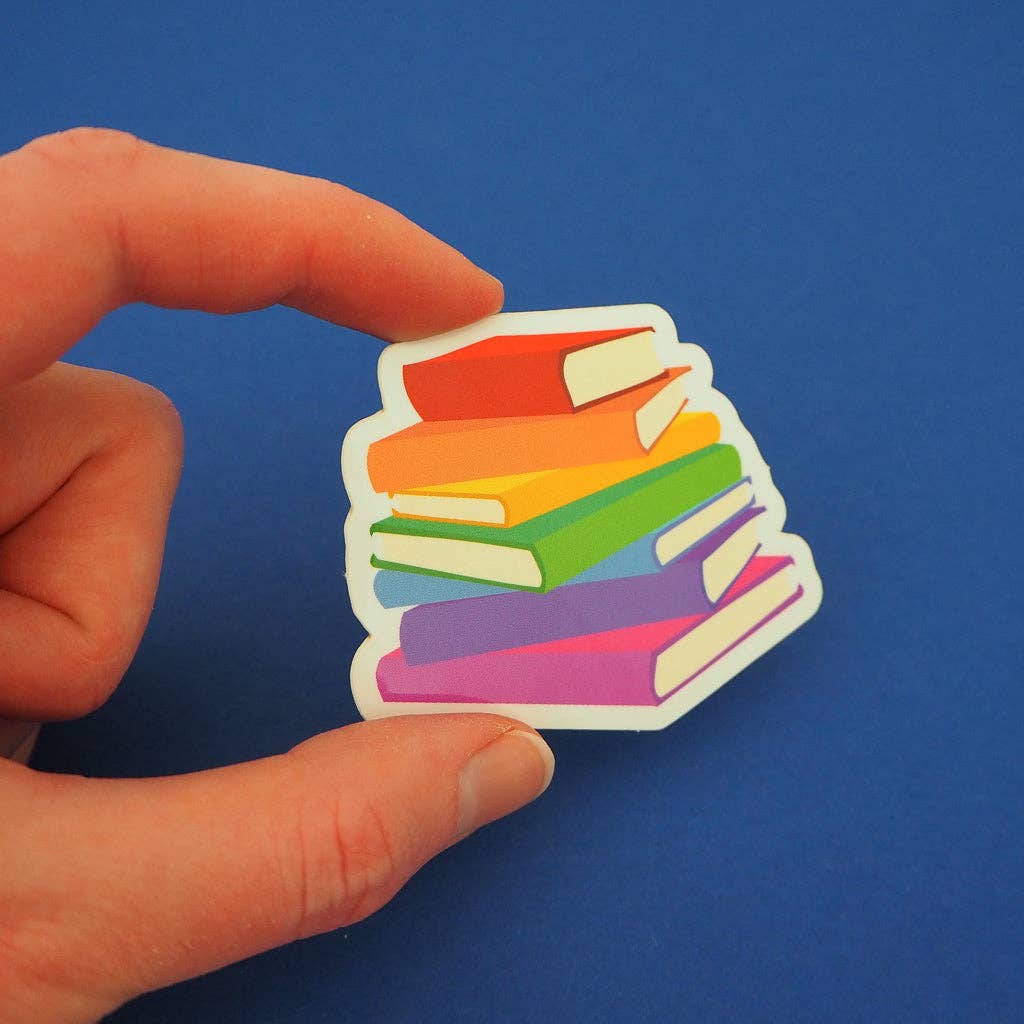 Rainbow Book Stack Vinyl Sticker