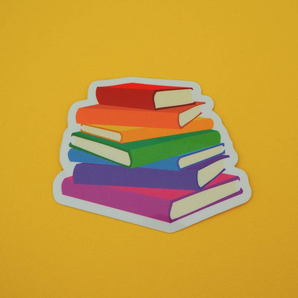 Rainbow Book Stack Vinyl Sticker