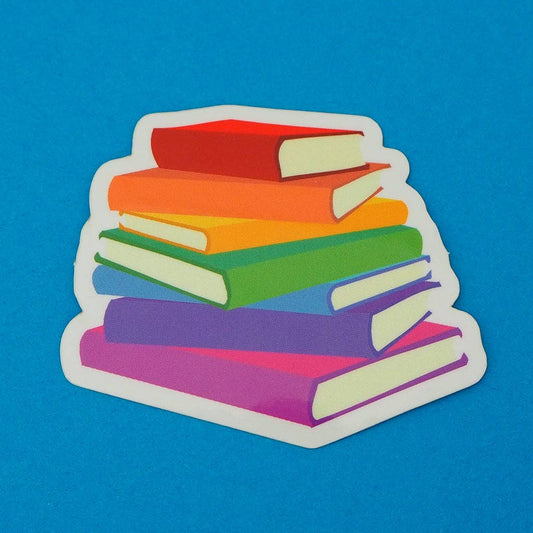Rainbow Book Stack Vinyl Sticker